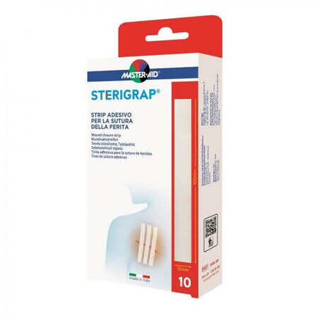 Plasture pentru suturarea rănii Sterigrap Master-Aid, 100 x 12 mm, 6 bucăți, Pietrasanta Pharma