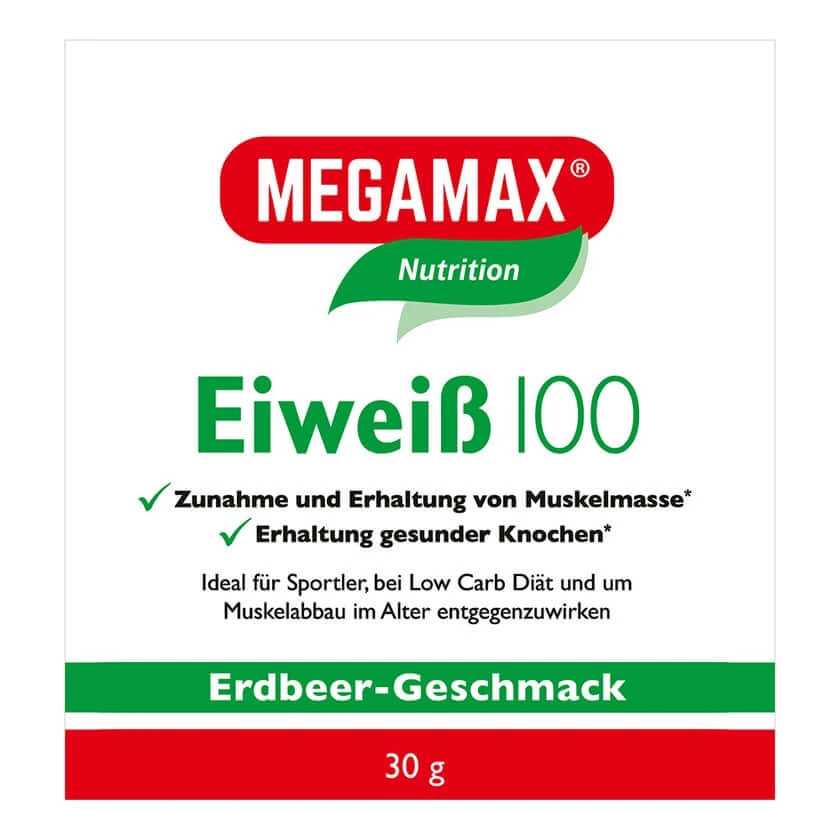 MEGAMAX Eiweiß 100 ERDBEERE 30 g