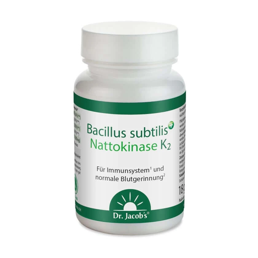 Bacillus subtilis plus Nattokinase-Enzym+Vitamin K2 vegan 60 St