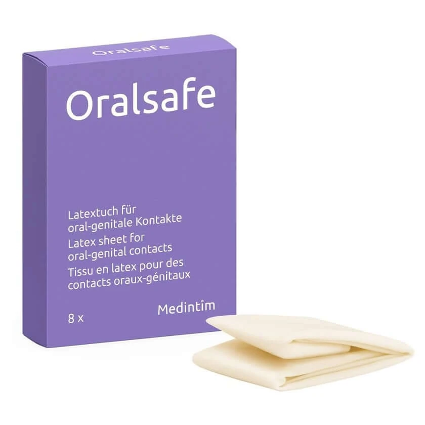 «Oral Safe Erdbeer», 8 Latextücher, hauchdünn, Erdbeerduft (8 Tücher) 8 St