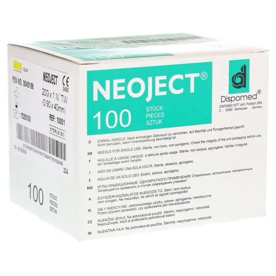 Cannule monouso Neoject misura 1 0,9x40 mm 100 pz.