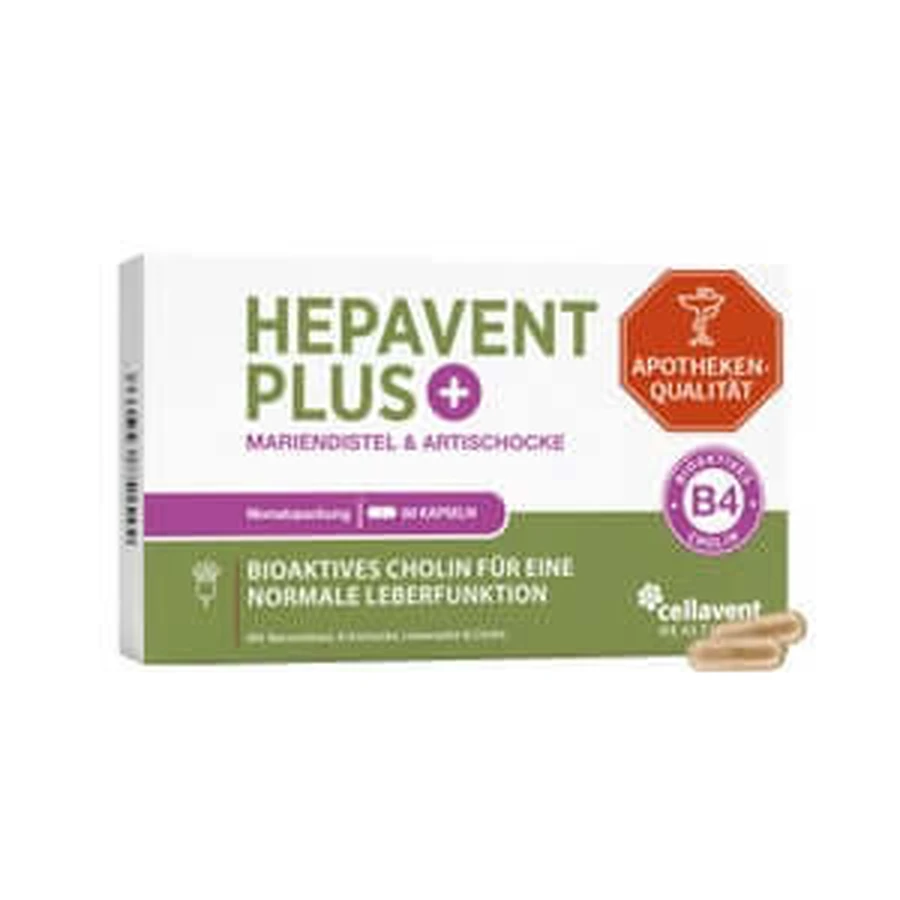 Gélules de chardon-marie avec choline et artichaut, Hepavent PLUS 60 pcs.