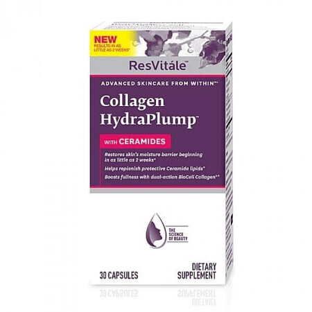 Colagen cu ceramide HydraPlump (446750), 30 capsule, ResVitale