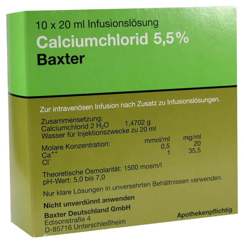 Calciumchlorid Lösung 5,5% Ampullen 10X20 ml