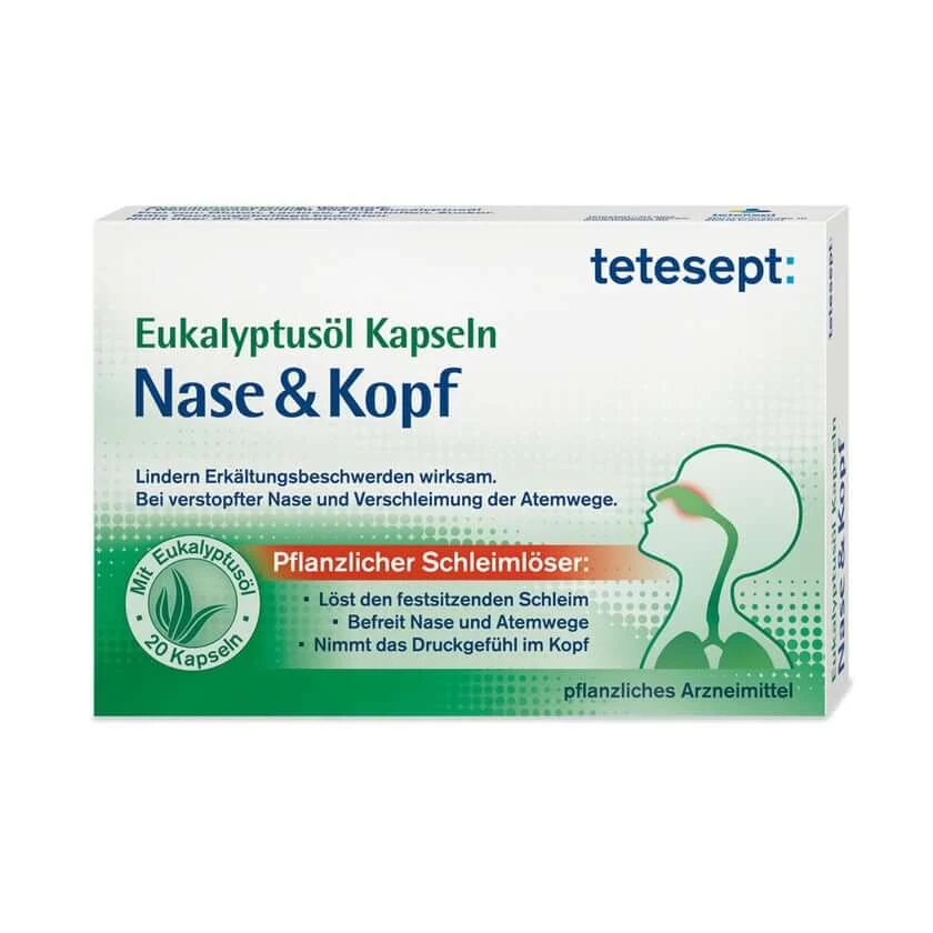 Tetesept Eukalyptusöl Kapseln Nase & Kop 20 St
