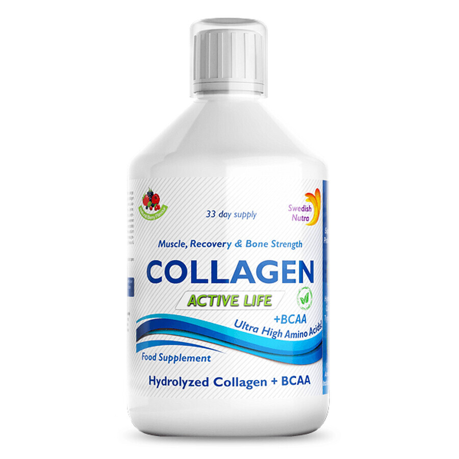 Kollagenfluidhydrolysat Typ 1, 2 und 3 Active Life 5000 mg, 500 ml, Swedish Nutra Bewertungen