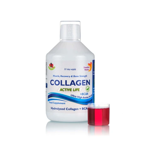 Colagen Lichid Hidrolizat Tip 1, 2 și 3 Active Life 5000 mg, 500 ml, Swedish Nutra