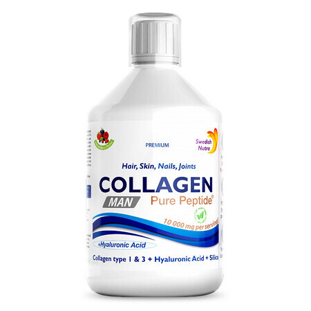 Collagen Liquid MAN - Hydrolysiert Typ 1 und 3 mit 10000 Mg, 500 ml, Swedish Nutra