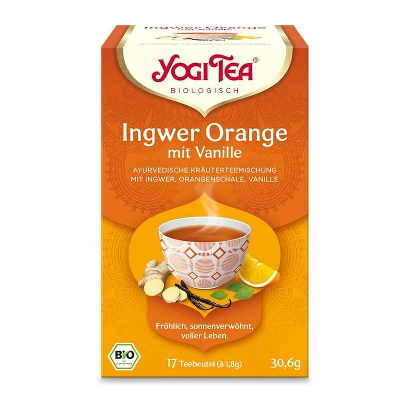 YOGI TEA, Ingwer Orange mit Vanille, Bio Kräutertee 17X1,8 g