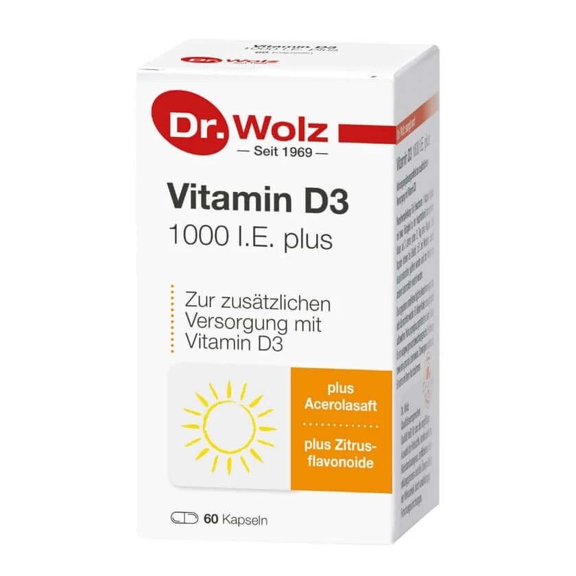 Vitamin D3 1.000 I.E. plus Dr.Wolz Kapse 60 St