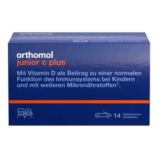 Orthomol junior C plus compresse masticabili mandarino-arancia/frutto di bosco 14 pz.