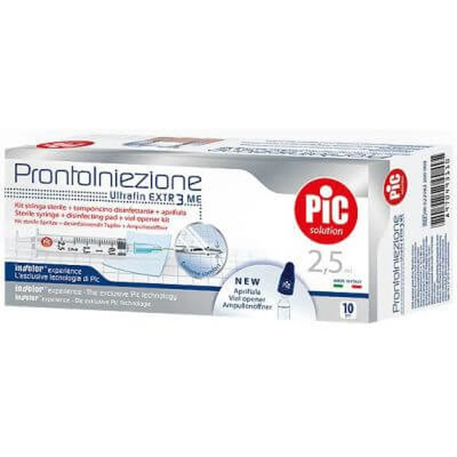 Pic solución jeringa listo inyección 2,5 ml aguja calibre 23 1 1/4 10 piezas
