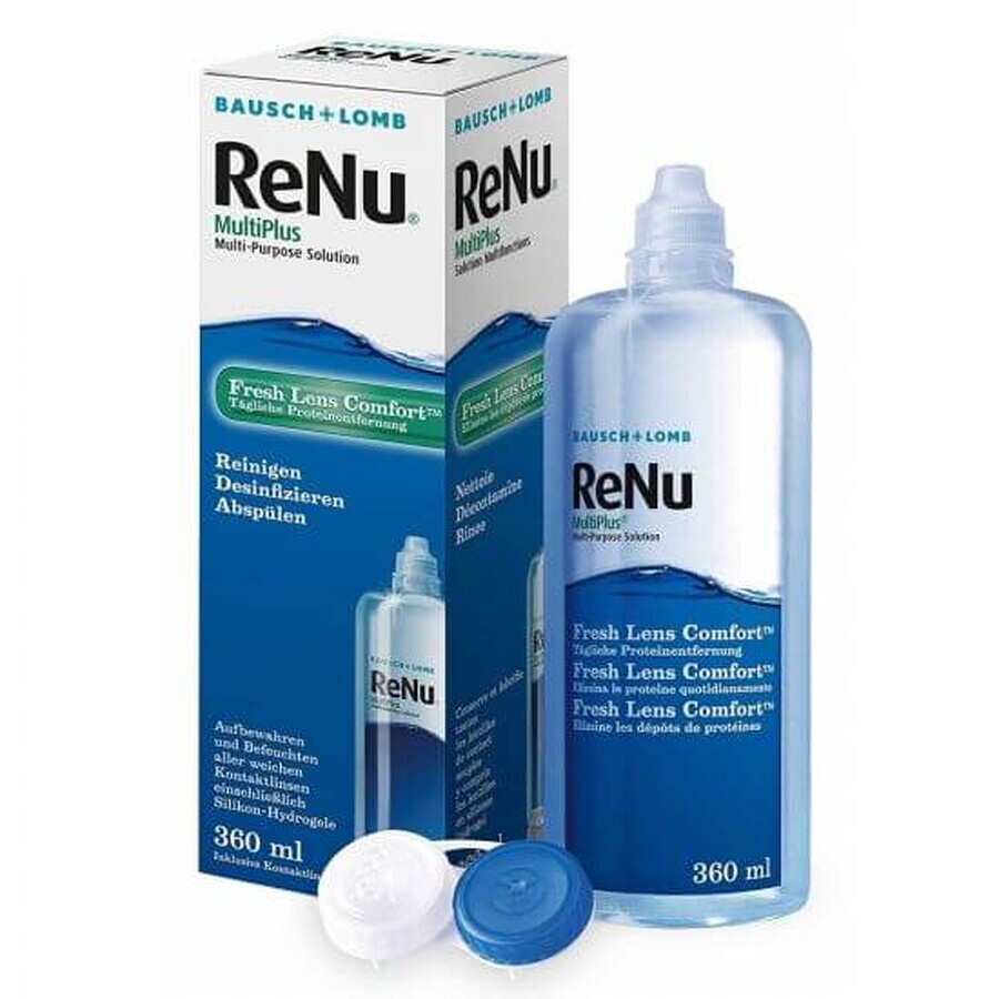 Renu MultiPlus Multifunctional Contact Lens Care Solution, 360 ml, Bausch Lomb