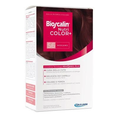 Bioscalin nutricolor plus 5.6 mahagonifarben Creme 40 ml + Detektor Creme 60 ml + Shampoo 12 ml + Endbehandlung Conditioner 12 ml