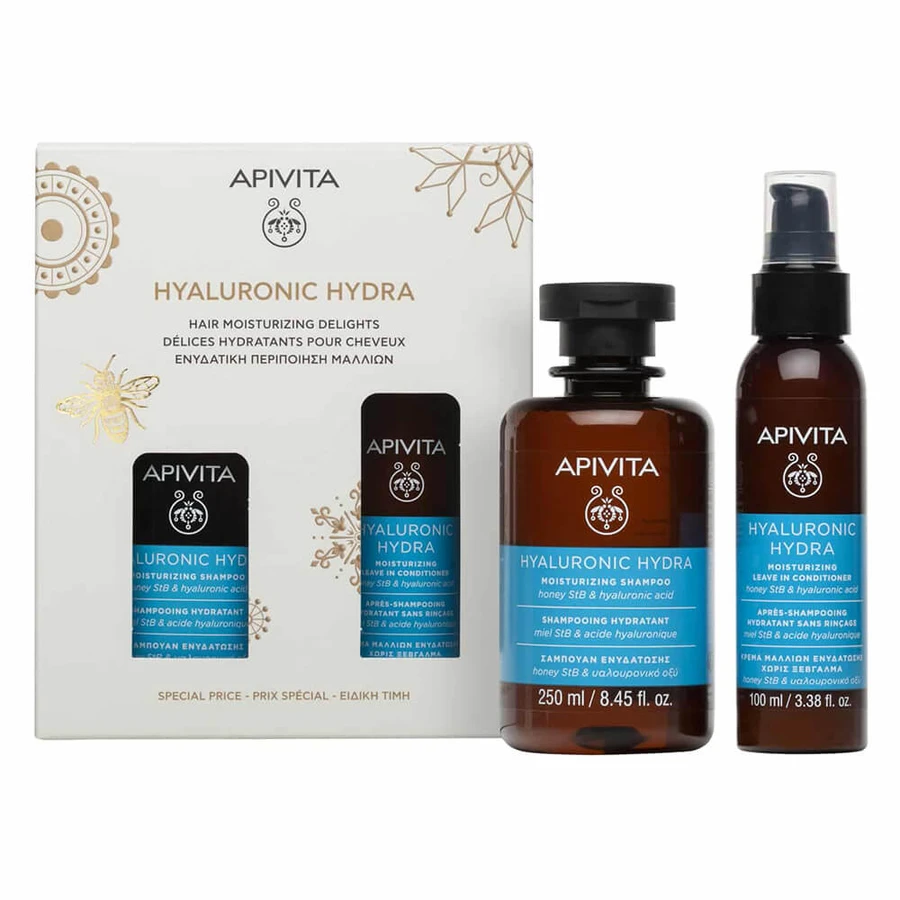 Apivita Promo Pack Hyaluronic Hydra Șampon hidratant 250ml & Balsam hidratant 100ml