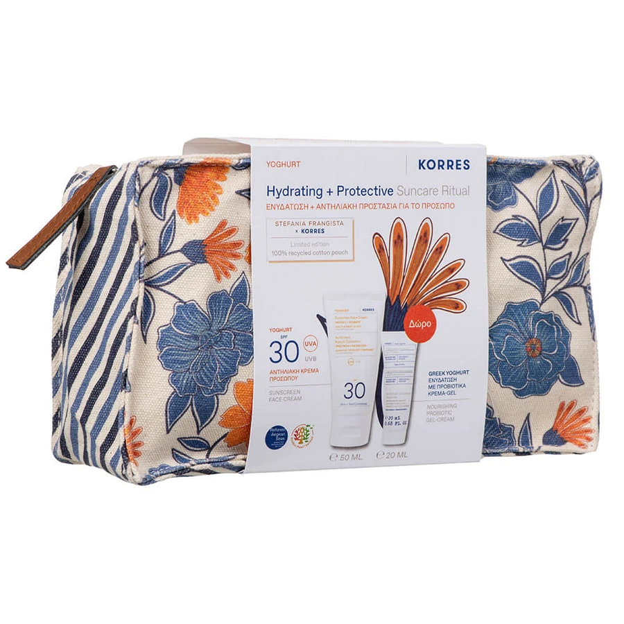 Korres Promo Pack Cremă de față cu protecție solară iaurt SPF30 50ml și gel-cremă hidratantă GRATUITĂ cu probiotice 20ml