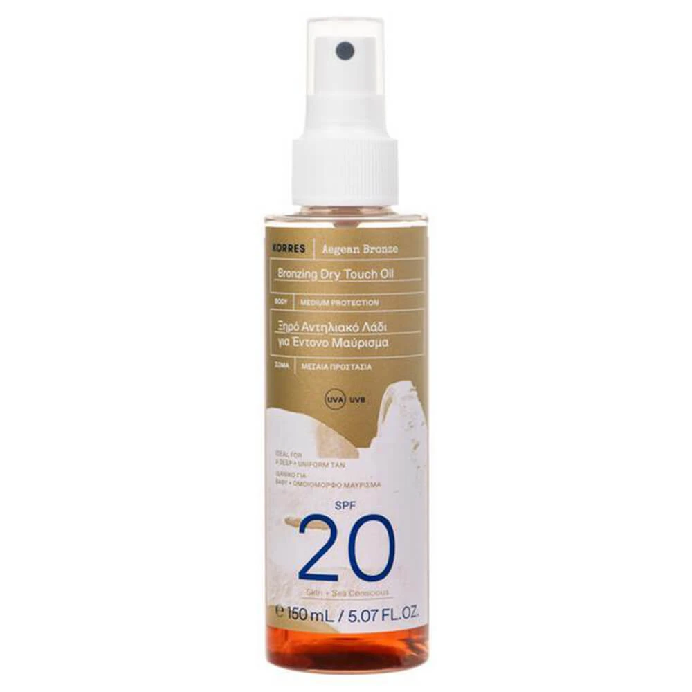 Korres Aegean Bronze Bronzing Dry Touch Oil für intensive Bräunung SPF20 150ml