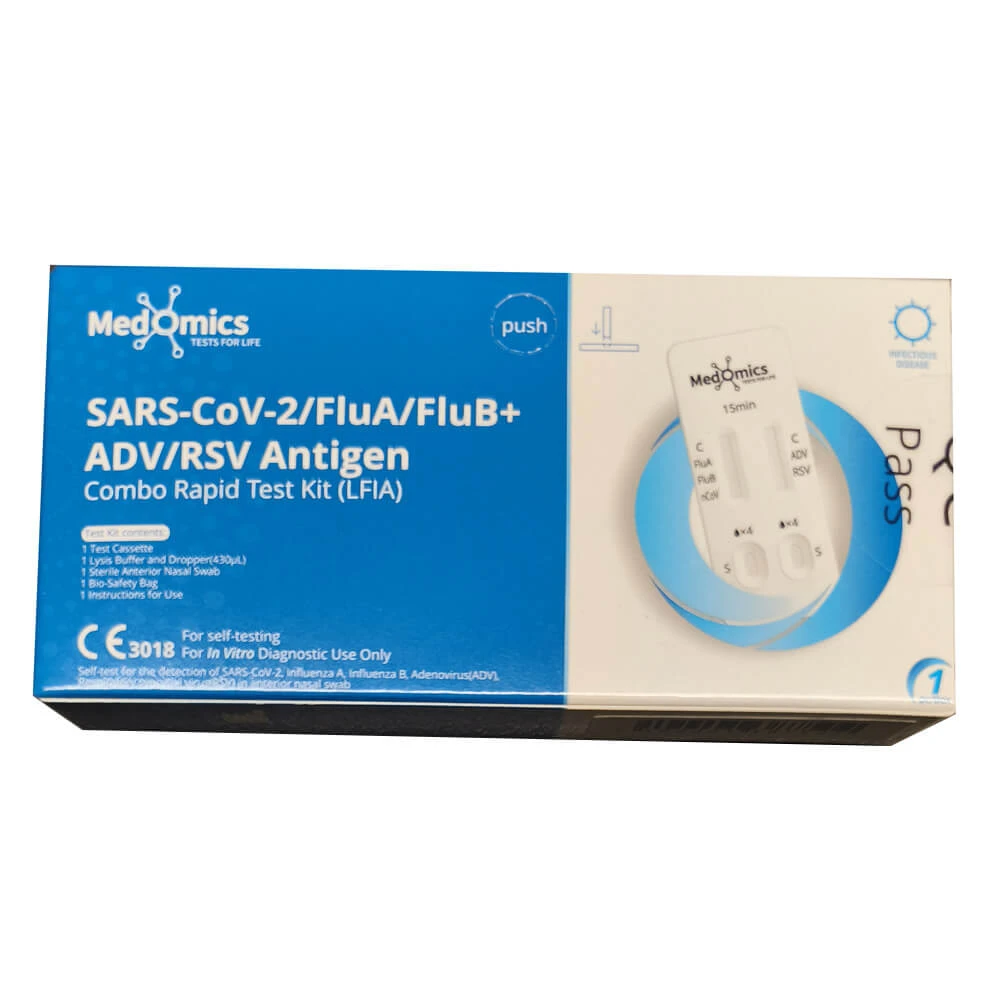 Medomics-Schnelltest zum Nachweis von SARS-CoV-2 & Influenza A/B & ADV/RSV 1 Stk
