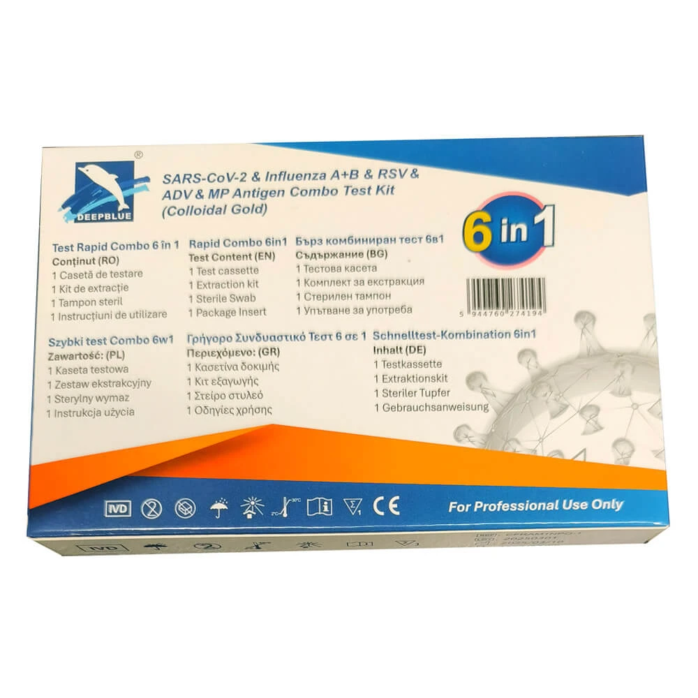 DeepBlue SARS-CoV-2 & Influenza A/B & ADV & RSV & MP Schnellnachweis Test 1pc