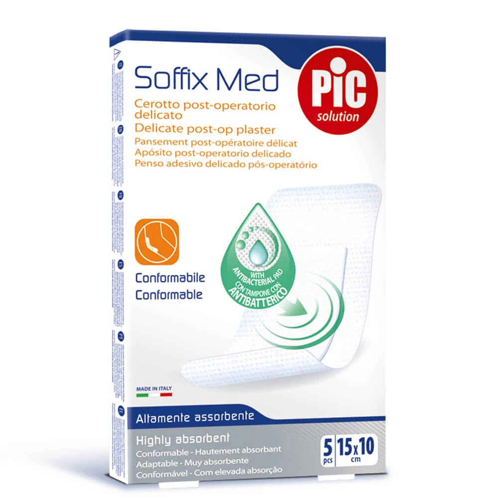 Pic Soffix Med 10x15cm 5pcs Sterile Klebstoff Klebestreifen