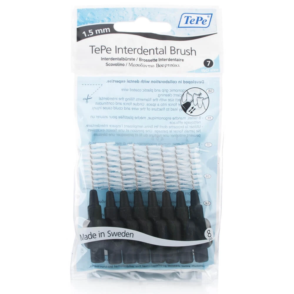 TePe Mittelzahnbürsten XX-Large 1,5 mm Schwarz 8St