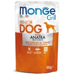MONGE Grill Senior, XS-XL, Canard, sachet de nourriture humide pour chiens âgés, (dans son propre jus), 100g