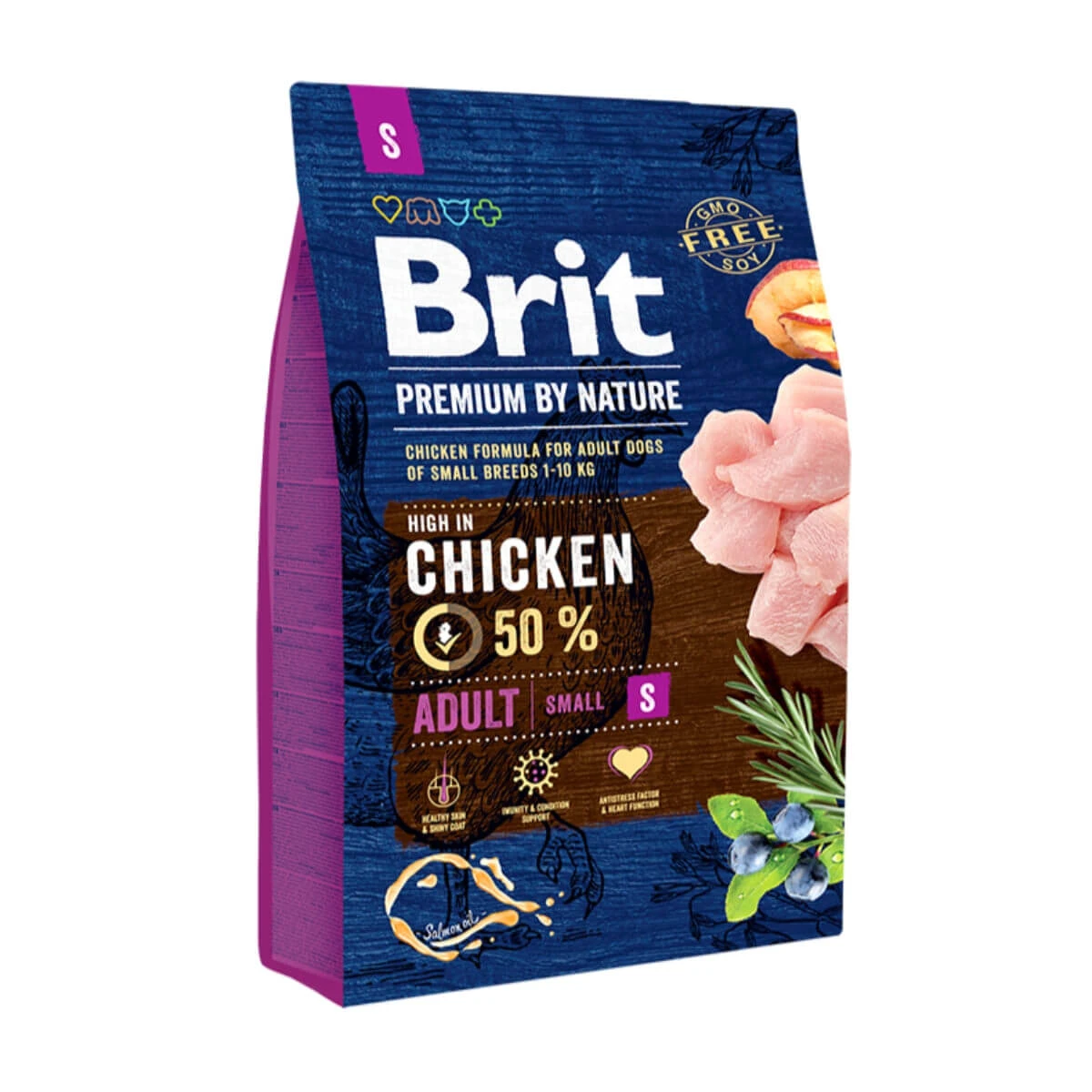 BRIT Premium By Nature Adult Kleine Rassen, XS-S, Huhn, Trockenfutter Hunde, 3kg