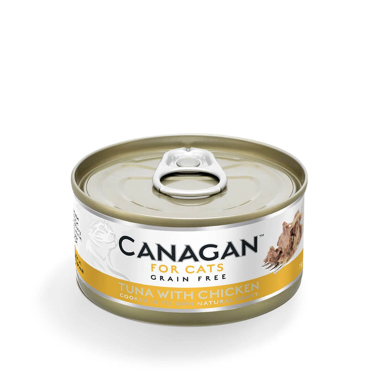 CANAGAN, Thunfisch und Huhn, getreidefreies Nassfutter in Dosen für junge und ausgewachsene Katzen, (im eigenen Saft), 75g