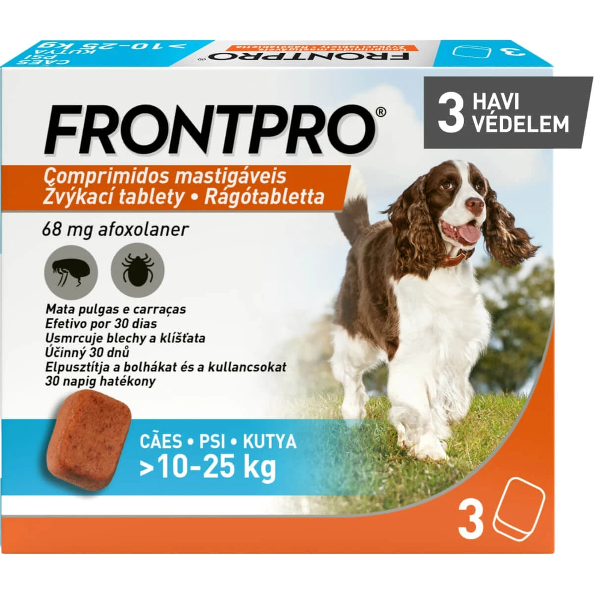 FRONTPRO, Externe Entwurmung Hunde, L(10 - 25kg), Kautabletten, 68mg x 3St