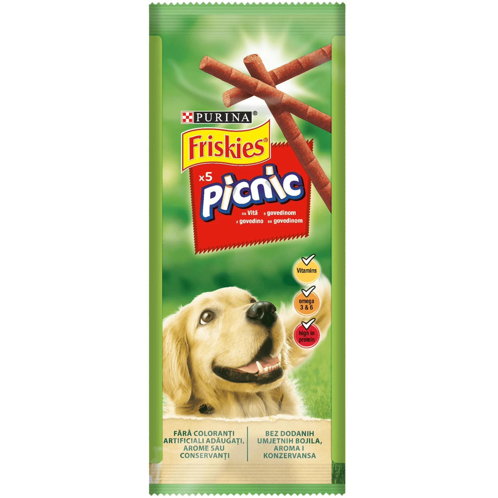 PURINA Friskies Friskies Picknick, Rindfleisch, Hundeleckerli, Sticks, 42g