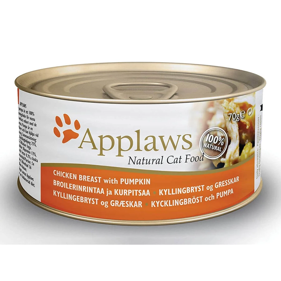 APPLAWS, Petto di pollo e zucchine, cibo umido per gatti in scatola, (in zuppa), 156g