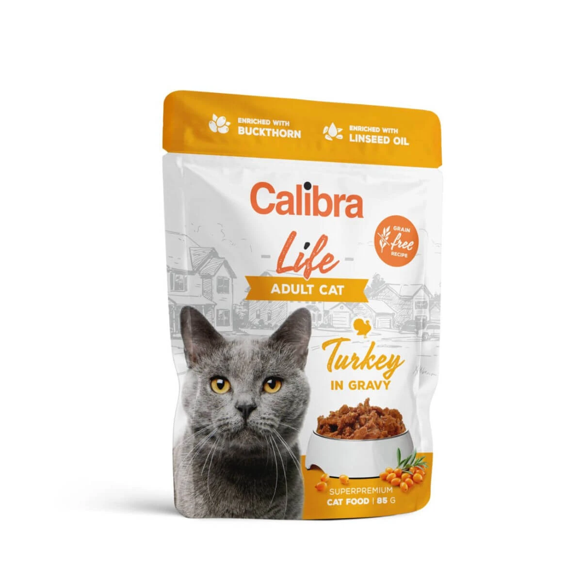 CALIBRA Life, Truthahn, Beutel mit getreidefreiem Katzenfutter, (in Sauce), 85g