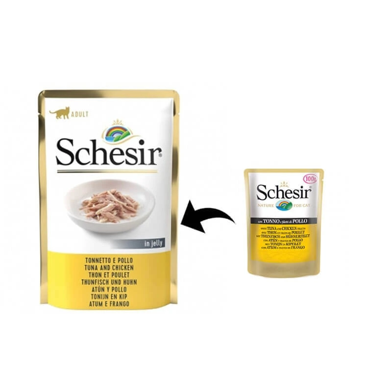 Schesir Cat Thunfisch & Huhn in Gelee, 85 g