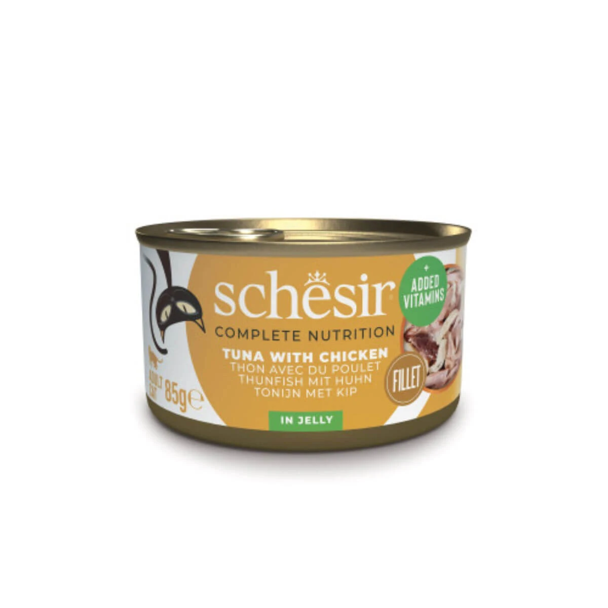 SCHESIR Complete Nutrition, Thunfisch und Huhn, Katzennassfutter in Dosen, (in Aspik), 85g