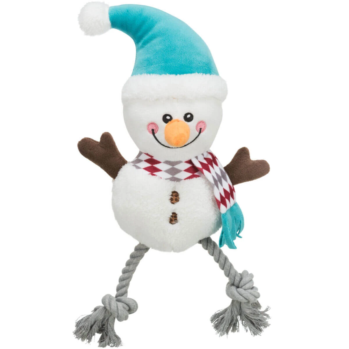 TRIXIE Weihnachtsschneemann, Plüschtier Hunde XS-XL, mit Sound, Plüsch, Plüsch, weiß, 41cm