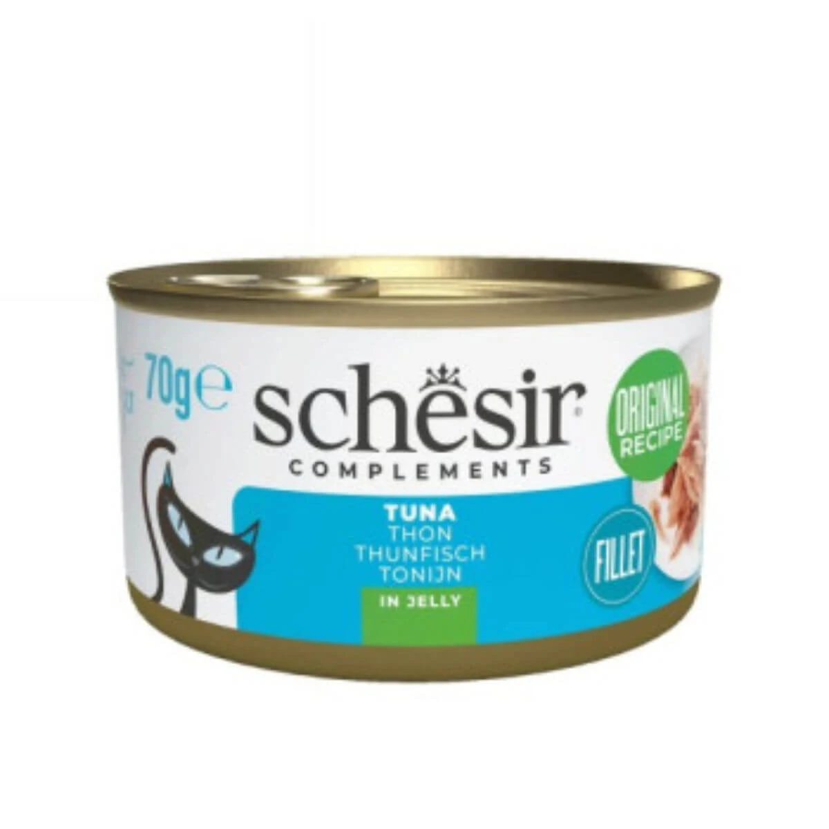 SCHESIR Complementary In Jelly, Thunfisch, Katzennassfutter in Dosen, (in Aspik), 70g