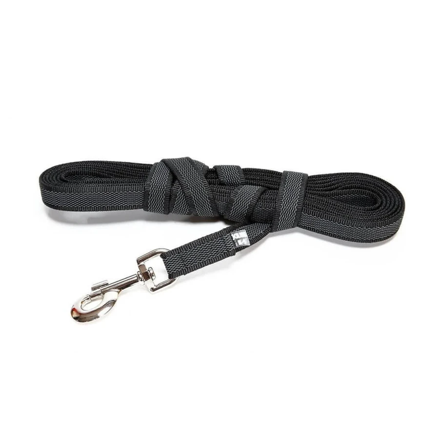 JULIUS-K9 Color & Gray, anti-slip riem met handvat voor honden, 50kg, textiel, tape, 20mm x 5m, zwart