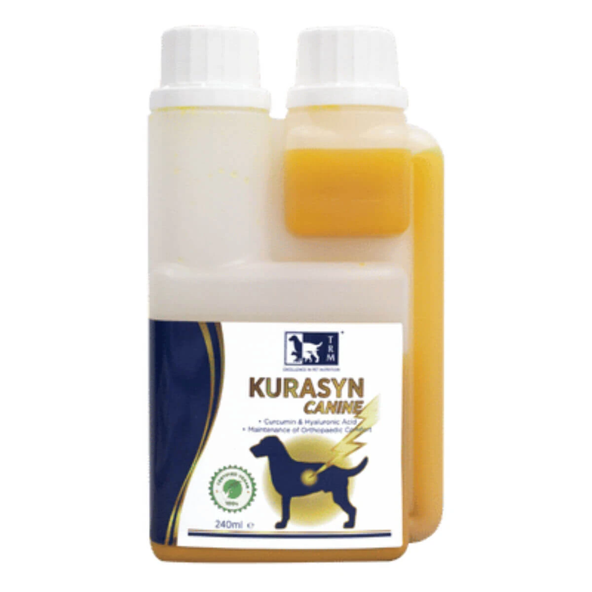 TRM Kurasyn, XS-XL, Gelenksystemergänzung für Hunde, Flasche, 240ml orale Suspension