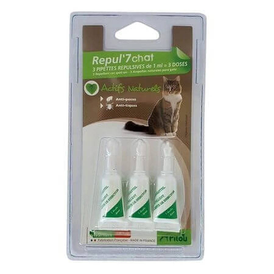 Pipette antiparasitaire Pill Pill Cat, 3 X 1 ml