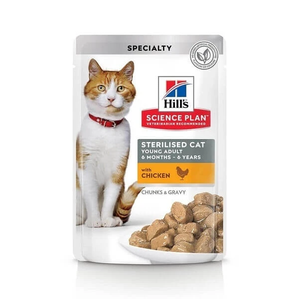Hill's SP Feline Adult Feline Sterilized Pouch Huhn, 85 g