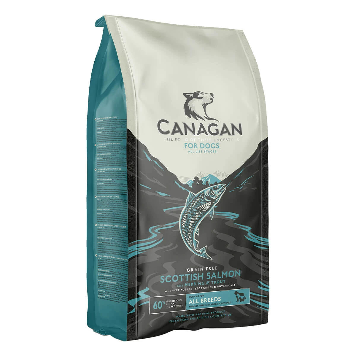 CANAGAN Scottish Salmon, XS-XL, Lachs, getreidefreies Trockenfutter für junge und erwachsene Hunde, 2kg