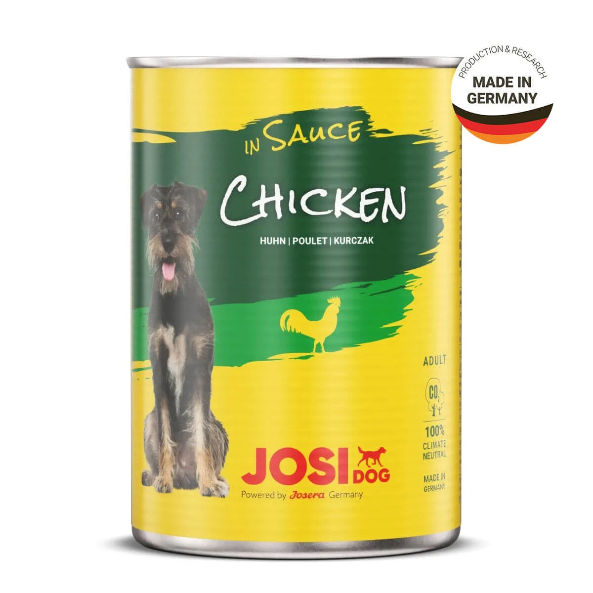 JOSIDOG, Huhn, Nassfutter für Hunde in Dosen, (in Sauce), 415g x 12