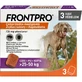 FRONTPRO, deparazitare externă câini, XL(25 - 50kg), comprimate masticabile, 136mg x 3buc
