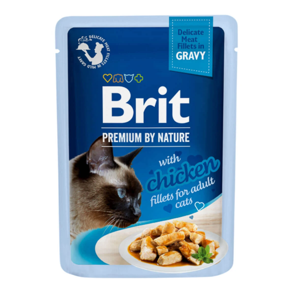 BRIT Premium by Nature Delicate File, Huhn, Sachet Nassfutter für Katzen, (in Sauce), 85g