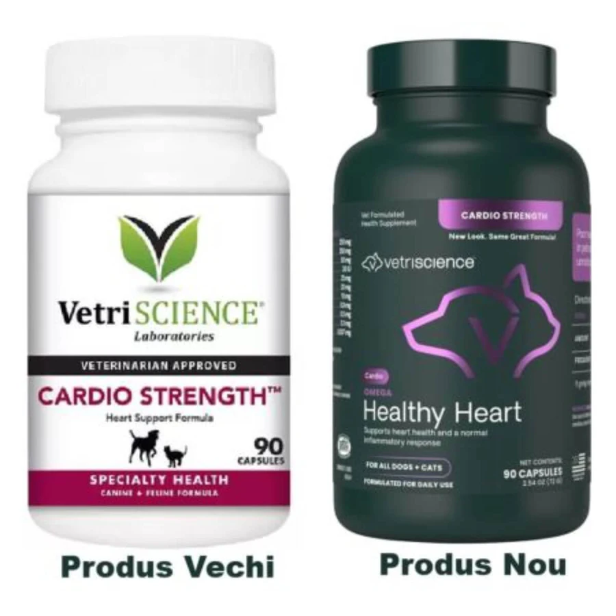 VETRISCIENCE Omega Healthy Heart, XS-XL, integratore del sistema cardiovascolare per cani, flacone, 90 capsule