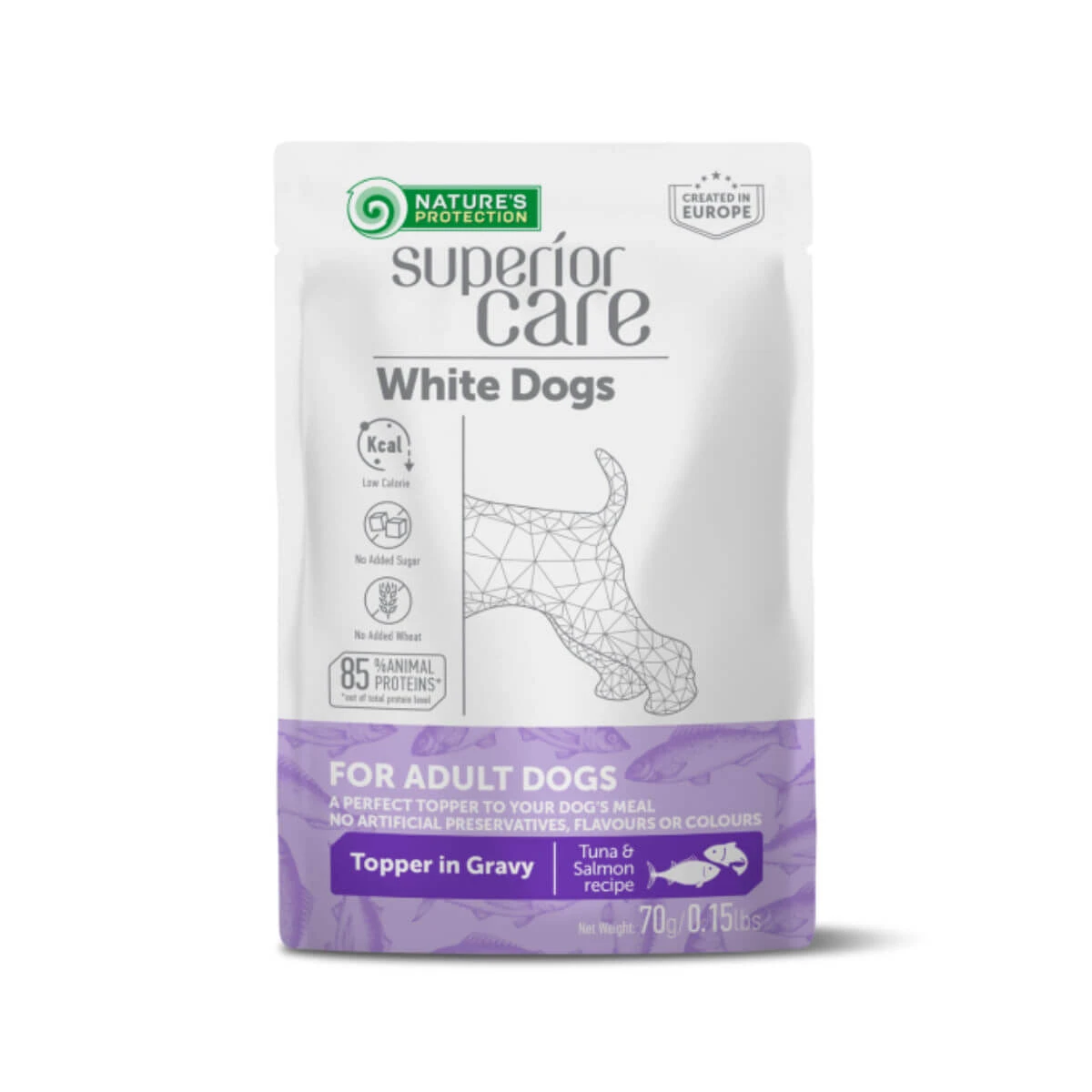 NATURES PROTECTION Superior Care Superior Care White Dogs, XS-XL, Thunfisch und Lachs, Beutel Feuchtfutter für Hunde, (Topping), 70g, 70g