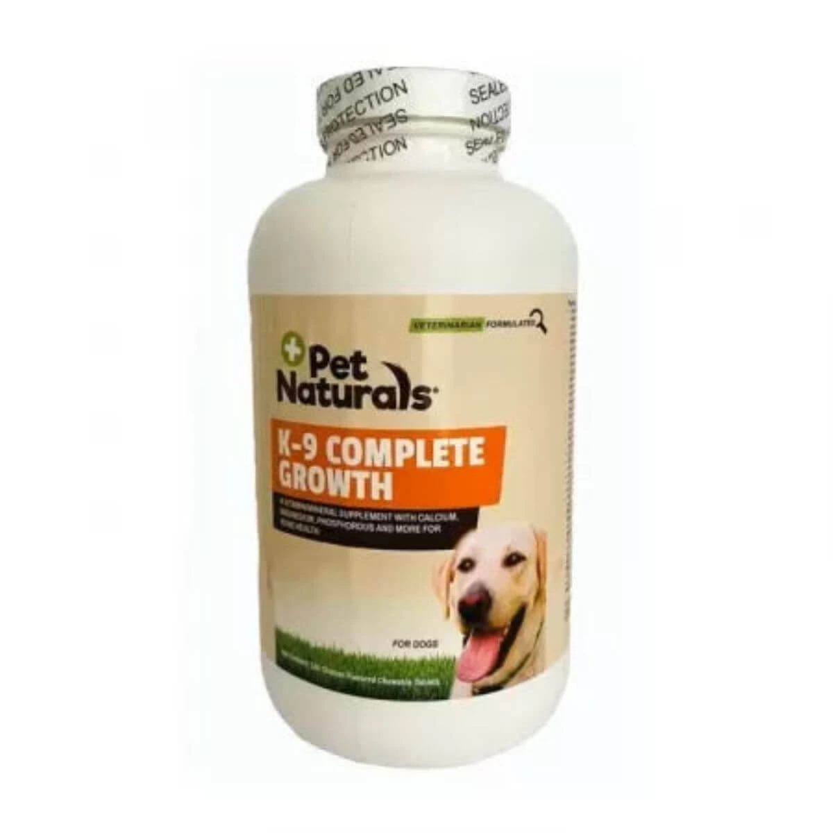 PET NATURALS K-9 Complete Growth, XS-XL, Multivitaminpräparat für junge Hunde, Klickflasche, 120 Tabletten