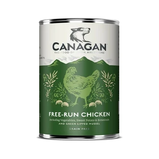 CANAGAN Free-Run Chicken, XS-XL, Chicken, canned grain-free wet food for junior & adult dogs, (in soup), 400g