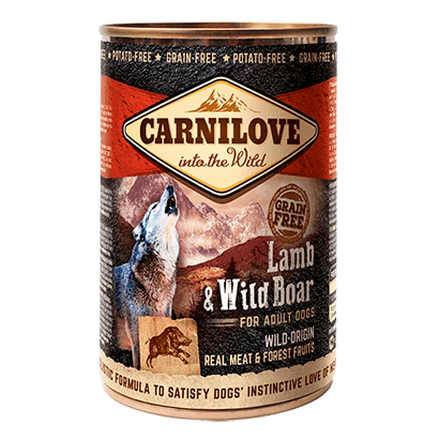 CARNILOVE, Lam en Zwijn, graanvrij hondenvoer in blik, (in aspic), 400g