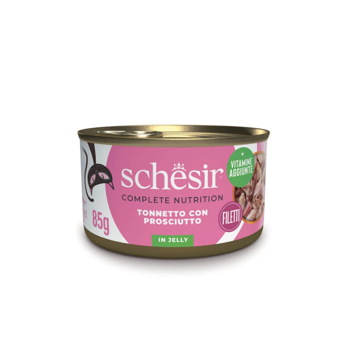 SCHESIR Complete Nutrition, Thunfisch und Schinken, Katzennassfutter in Dosen, (in Aspik), 85g
